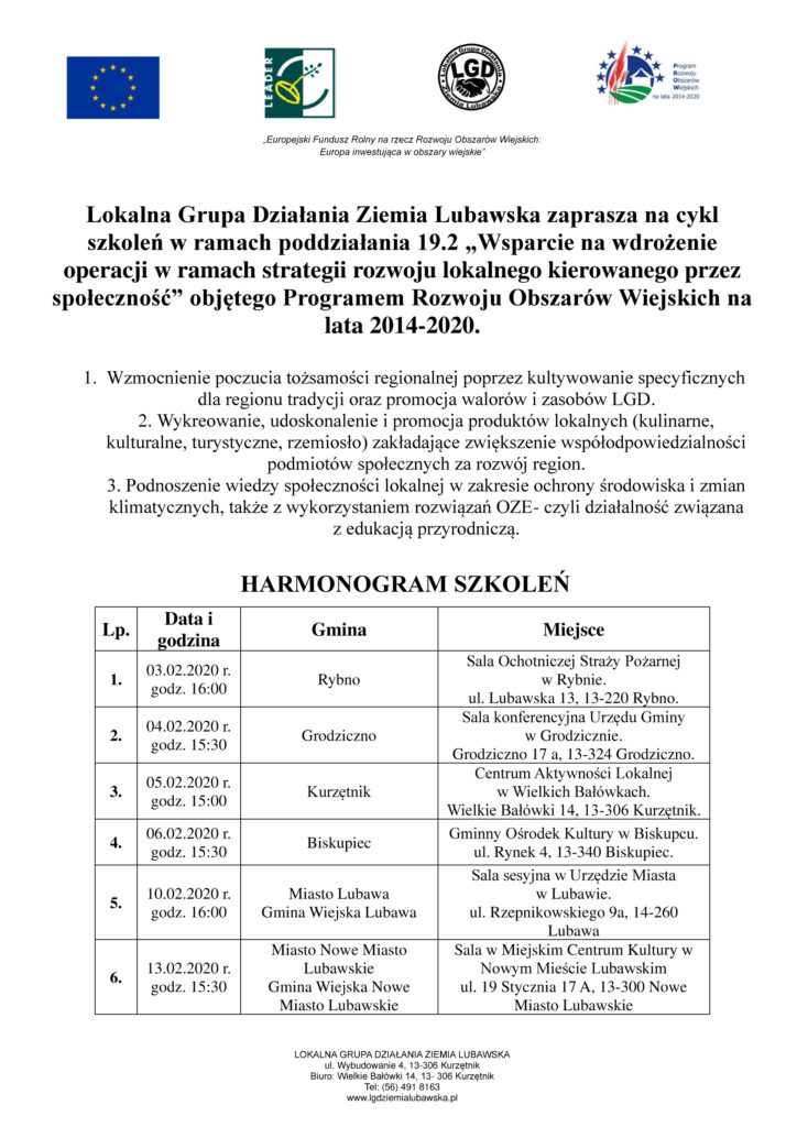 OSTATNIE SZKOLENIE Z ZAKRESU MAŁYCH GRANTÓW! ZAPRASZAMY!