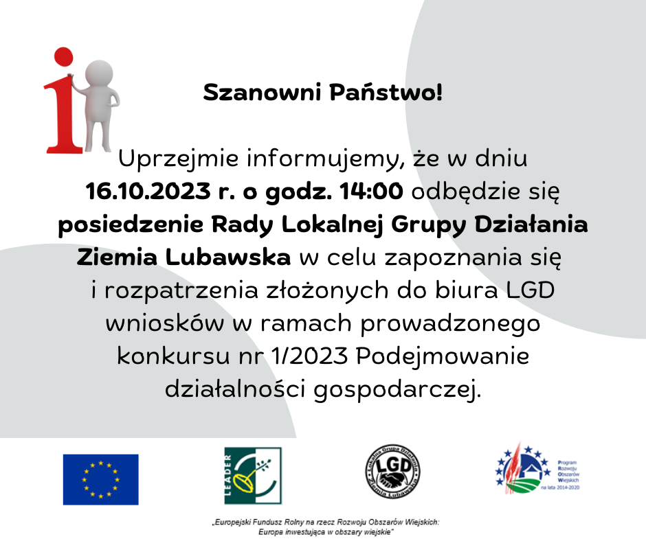 Posiedzenie Rady Lokalnej Grupy Działania Ziemia Lubawska