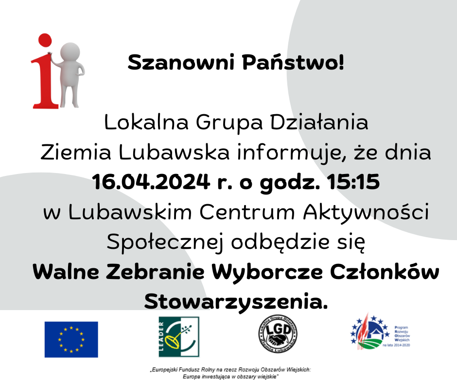 Walne Zebranie Wyborcze Członków Stowarzyszenia LGD Ziemia Lubawska