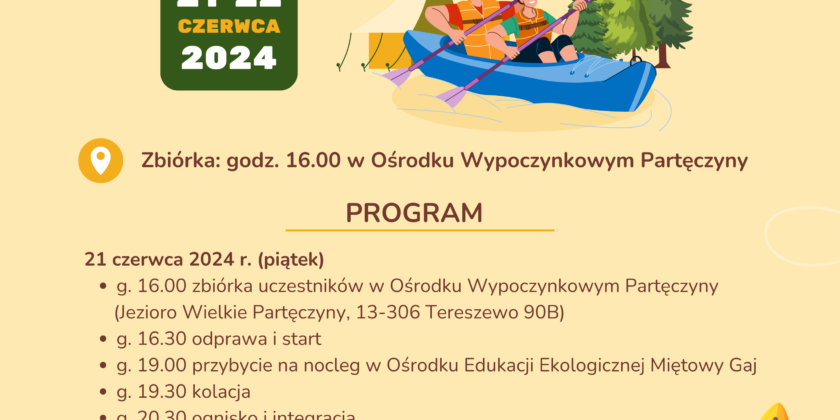 Dwudniowy spływ kajakowy po Brodnickim Parku Krajobrazowym