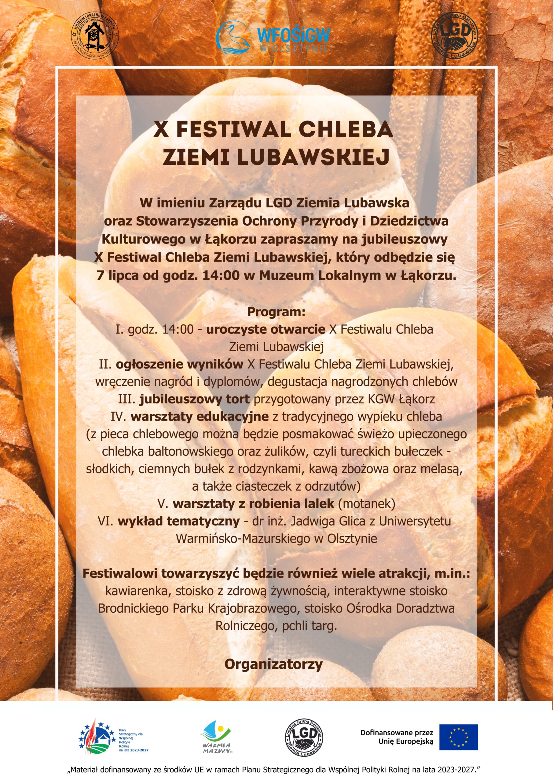 Zapraszamy na X Festiwal Chleba Ziemi Lubawskiej