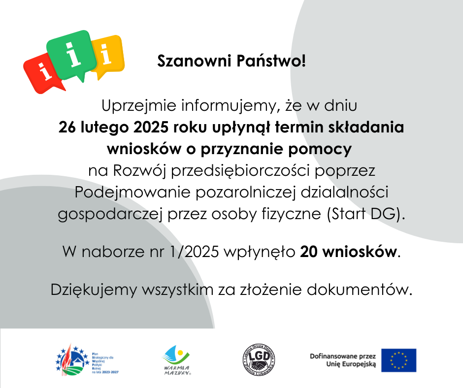Upłynął termin składania wniosków w naborze 1/2025