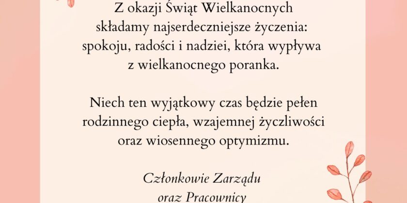 Życzenia z okazji Świąt Wielkanocnych