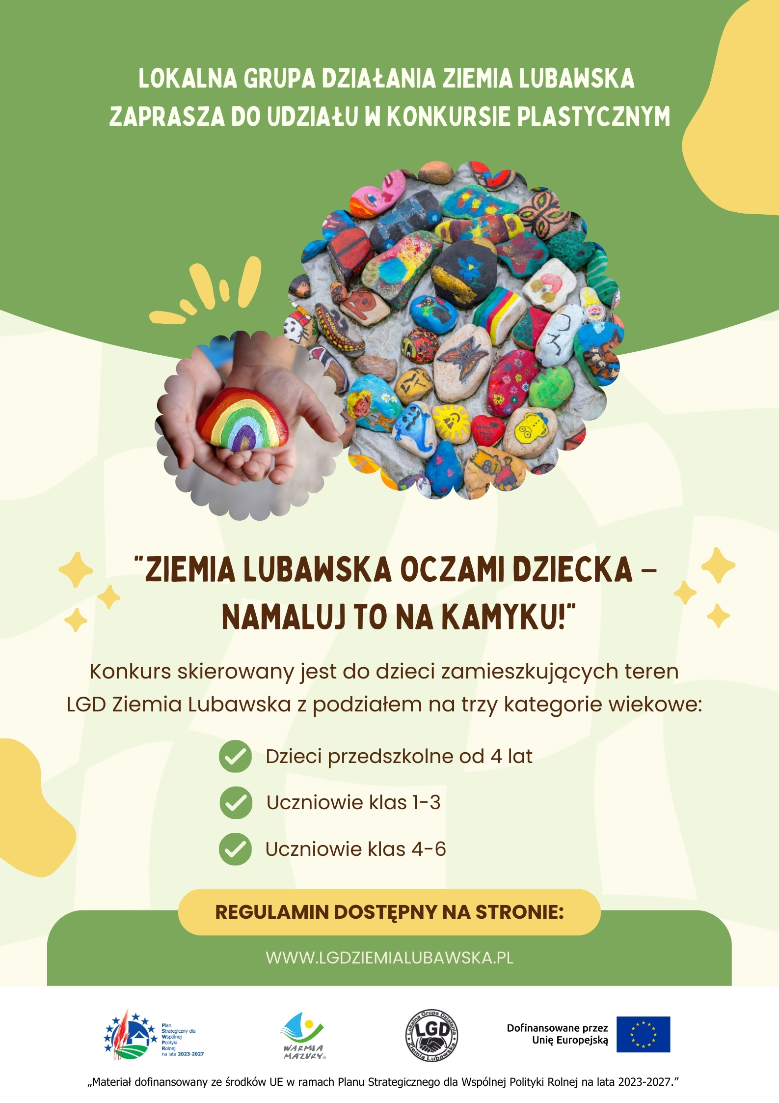 Konkurs Plastyczny „Ziemia Lubawska oczami dziecka – namaluj to na kamyku!”