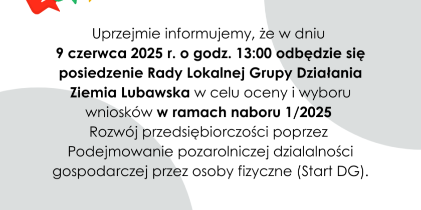 Posiedzenie Rady LGD Ziemia Lubawska