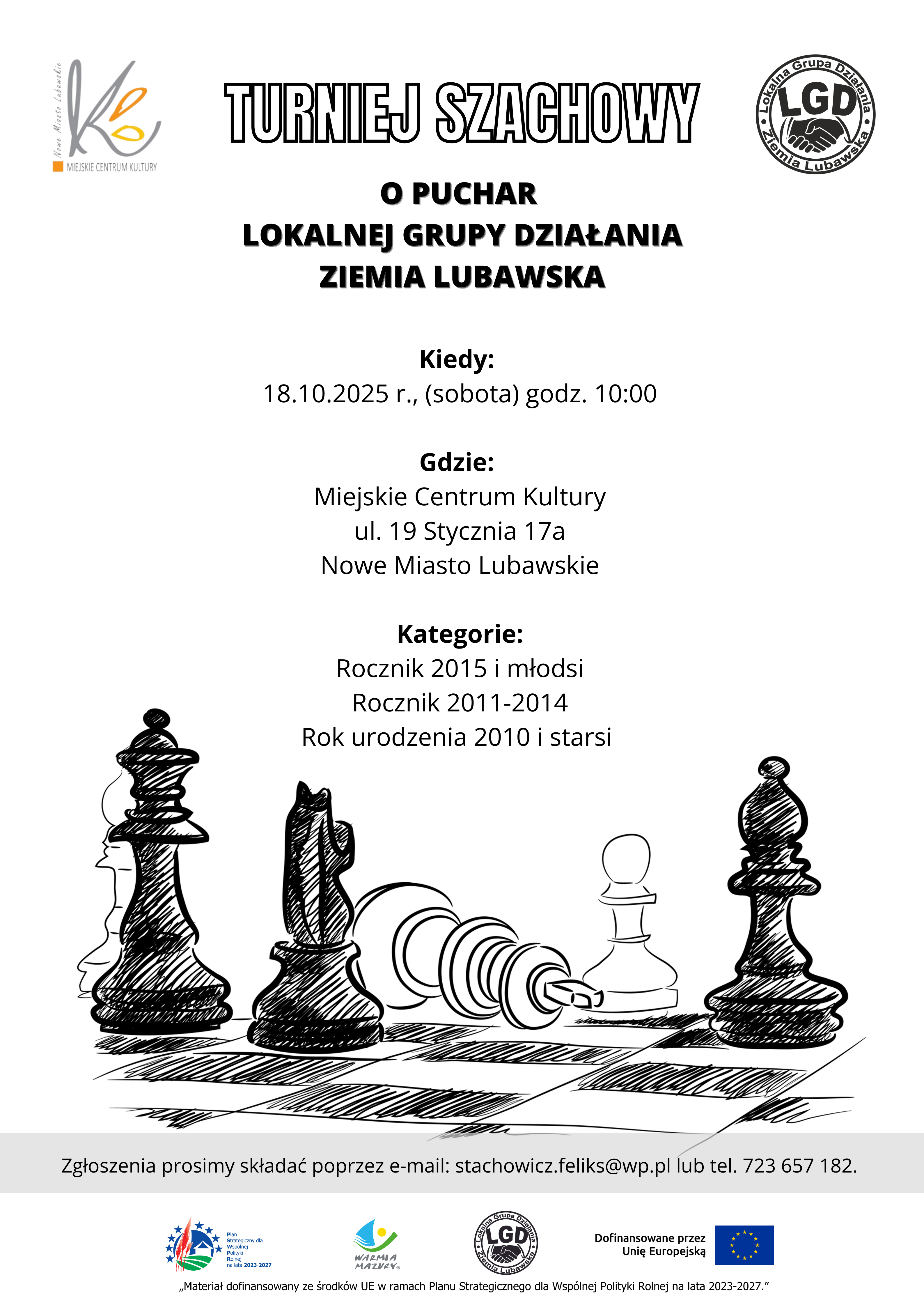 Turniej Szachowy o Puchar Lokalnej Grupy Działania Ziemia Lubawska 18.10.2025 r.