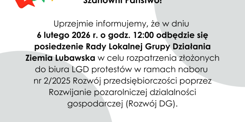 Posiedzenie Rady LGD Ziemia Lubawska