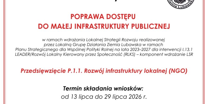 Nabór 2/2026 Poprawa dostępu do małej infrastruktury publicznej (NGO)