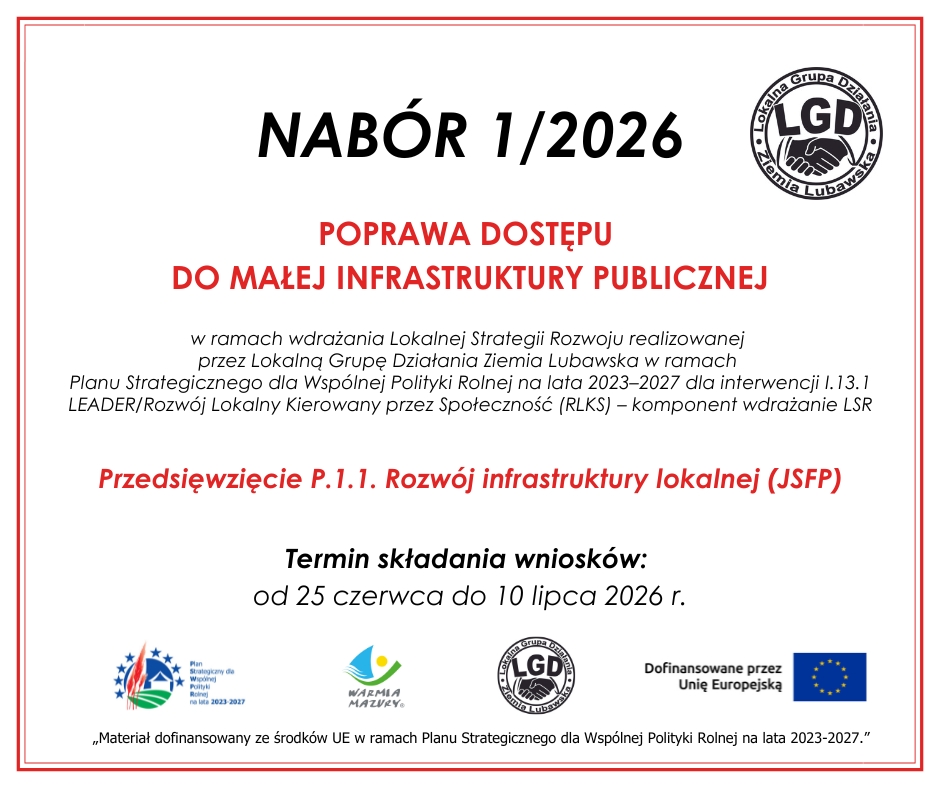 Nabór 1/2026 Poprawa dostępu do małej infrastruktury publicznej