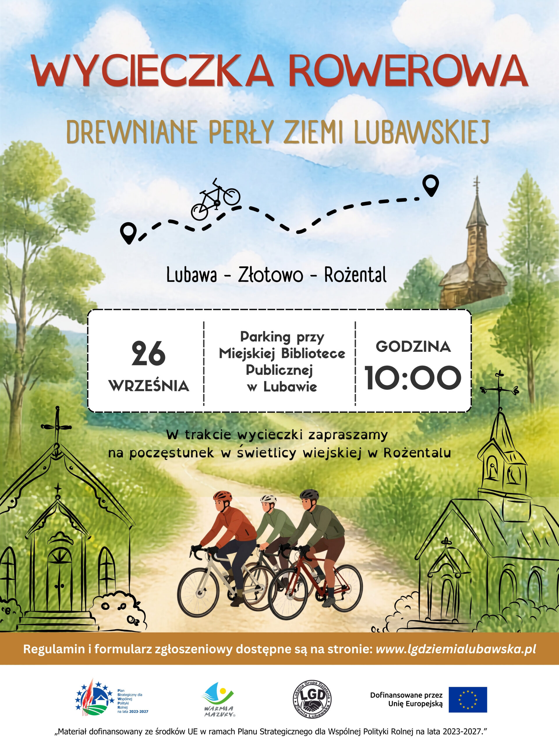 Zapraszamy na wycieczkę rowerową „Drewniane perły Ziemi Lubawskiej”